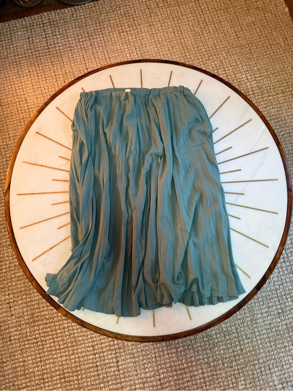 a new day Teal Pleated Midi Skirt